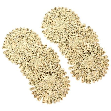 

6Pcs Woven Placemat Natural Handmade Straw Placemat for Dining Table Heat Resistant Hot Insulation Anti-Skidding Pad