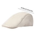 thumbnail image 6 of sunsanly Men Hat Vintage Style Solid Color Smooth Faux Leather Advanced Hat Mid-aged Men Beret Cold Weather Hiking Traveling Cap English Newsboy Cap, 6 of 8