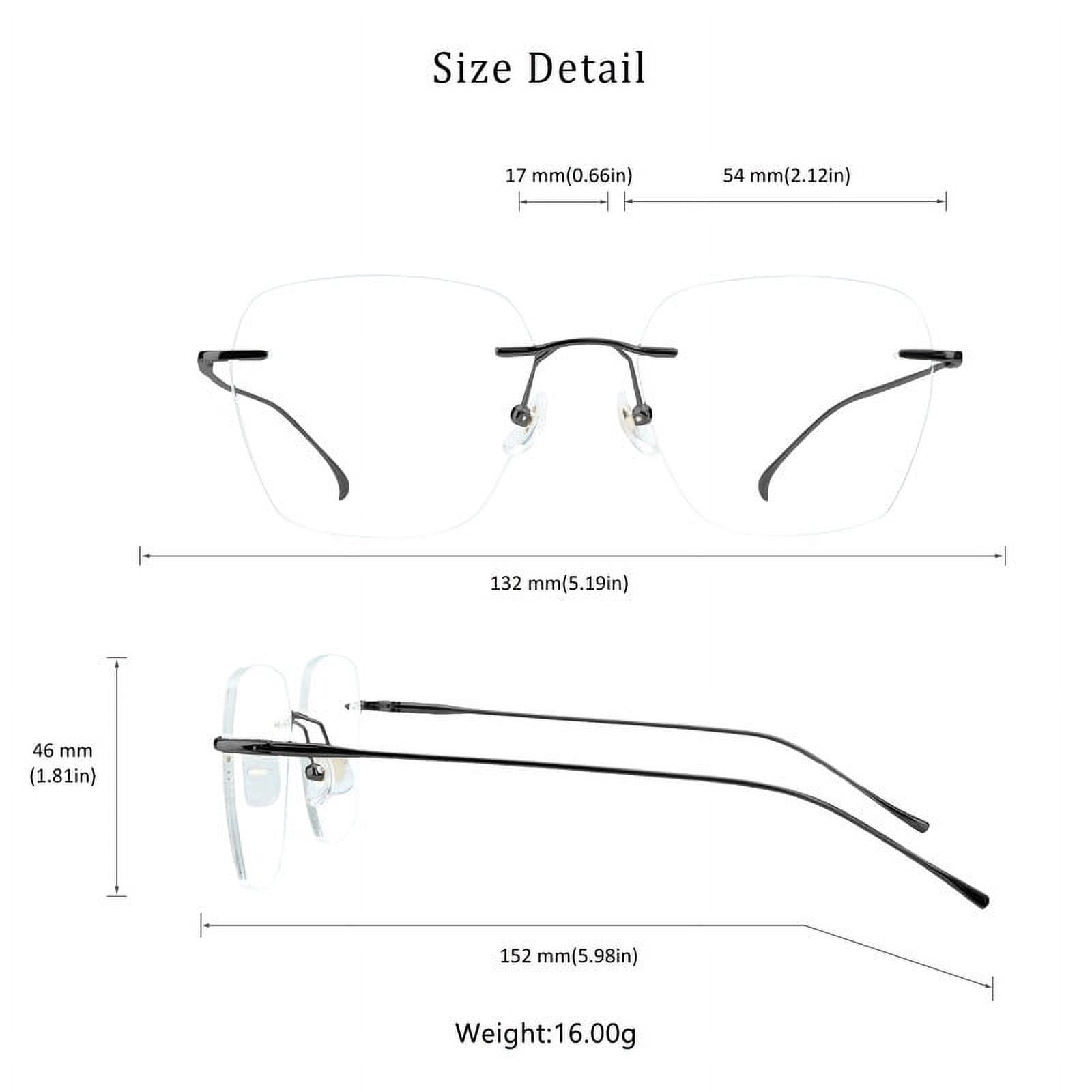 LifeArt Pure Titanium Frame Glasses/Blue Light Blocking Reading Glasses, Reduce Eyestrain, Stylish for Men and Women(Black,+1.50 Magnification)