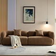 thumbnail image 3 of camel sectional sofa with removable pillows, durable fabric, solid wood frame, high density sponge filler, 3 of 9
