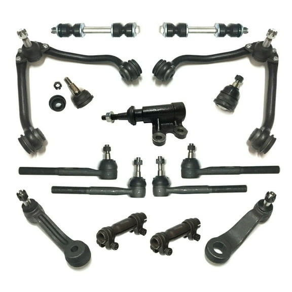 15 Pc Complete Steering Suspension Kit for Chevrolet & GMC Control Arms Tie Rod Ends Adjusting Sleeves Idler Arm Bracket Assembly Pitman Sway Bar End Link Fits select: 1993-1999 CHEVROLET SUBURBAN
