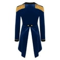 thumbnail image 2 of Haitryli Women's Circus Ringmaster Costume Tailcoat Jacket Lapel Velvet Collar Vintage Long Sleeve Navy Blue XL, 2 of 7