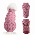 thumbnail image 5 of RotHome Dog Sweaters for Small Dogs Winter Turtleneck Pullover Cable Knit Fleece Stretch Puppy Apparel for Chihuahua Toy Poodle Yorkie Pomeranian Pet Clothes Pink, 5 of 7