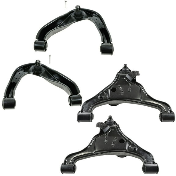 TRQ 4 Piece Kit Upper Lower Control Arm & Ball Joint LH RH for Nissan Truck SUV PSA62562