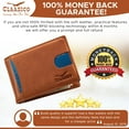 thumbnail image 4 of Super Slim RFID Leather Wallet For Men Cardholder & Money Clip Inside Perfect For Travel & Front Pocket Use (California Dessert), 4 of 7