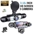 thumbnail image 4 of Rewenti 4 Channel Dash Cam 1080P Hd Four Lens Car Recorder Front Rear Left Right Driving Recorder Backup Camera with Parking Monitor Quad Dashcam for Car 64Gb, 4 of 6