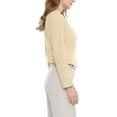 thumbnail image 5 of MODA NOVA Juniors Collarless Work Office Business Casual Cropped Blazer, 5 of 7