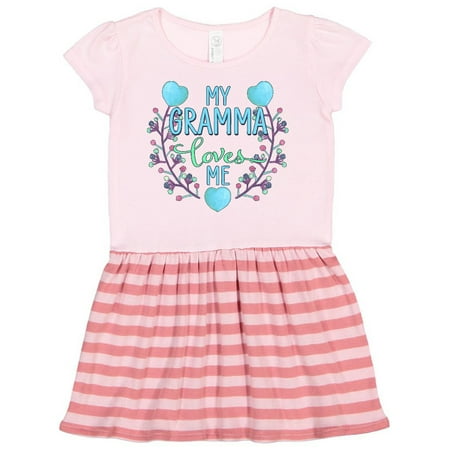 

Inktastic My Gramma Loves me- painted flowers and hearts Gift Toddler Girl Dress