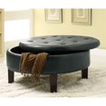 thumbnail image 3 of Coaster Faux Leather Round Storage Ottoman in Dark Brown, 3 of 3
