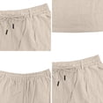 thumbnail image 7 of CIENVNSTG Men's Linen-Textured Quick-Dry Shorts Drawstring Waist Breathable Beach & Casual Shorts Khaki 3XL, 7 of 7