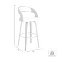 thumbnail image 5 of Home Square 2 Piece Faux Leather Swivel Counter Stool Set in Cream and Walnut, 5 of 6