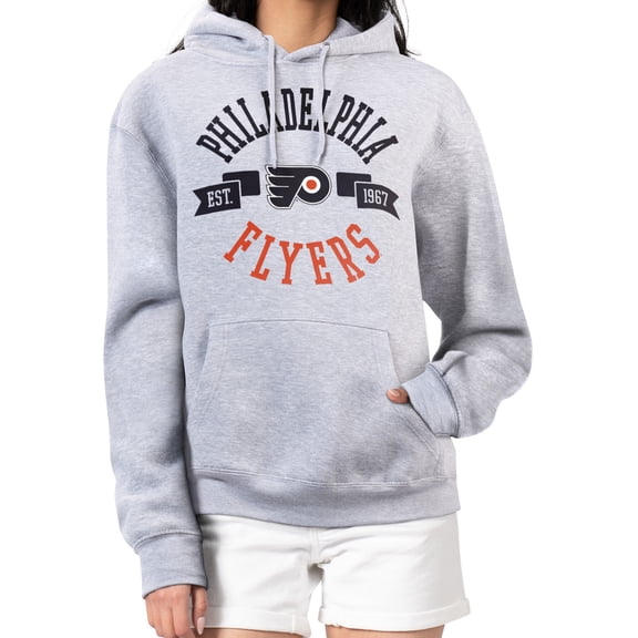 Women's G-III 4Her by Carl Banks Heather Gray Philadelphia Flyers City Graphic Fleece Pullover Hoodie