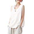 thumbnail image 3 of ZANZEA Women O-Neck Sleeveless Tank Tops Vintage Cotton Vest Blouse, 3 of 4