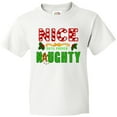 thumbnail image 3 of Inktastic Nice Until Proven Naughty with Holly and Gingerbread Man Youth T-Shirt, 3 of 5