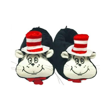 Dr. Seuss Slippers Cat in the Hat Slippers and Thing 1 & 2 Kids Slipper Shoes, Black, Size: Ages 7/8 - Fits Shoe