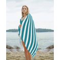 thumbnail image 2 of Teal Striped Beach Towels Oversized Super Absorbent, Simple Art Vertical Stripe Farmhouse Lightweight Bath Towel Quick Dry Sets For Bathroom/Pool/Rv Camping/Beach Play/Gym Room/Picnic 35"x70", 2 of 8
