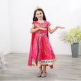 thumbnail image 4 of HAWEE Robe de Princesse Aladdin pour Filles Jasmine Costume d'Halloween avec Cape Chic Rouge Vêtements Traditionnels, 4 of 7