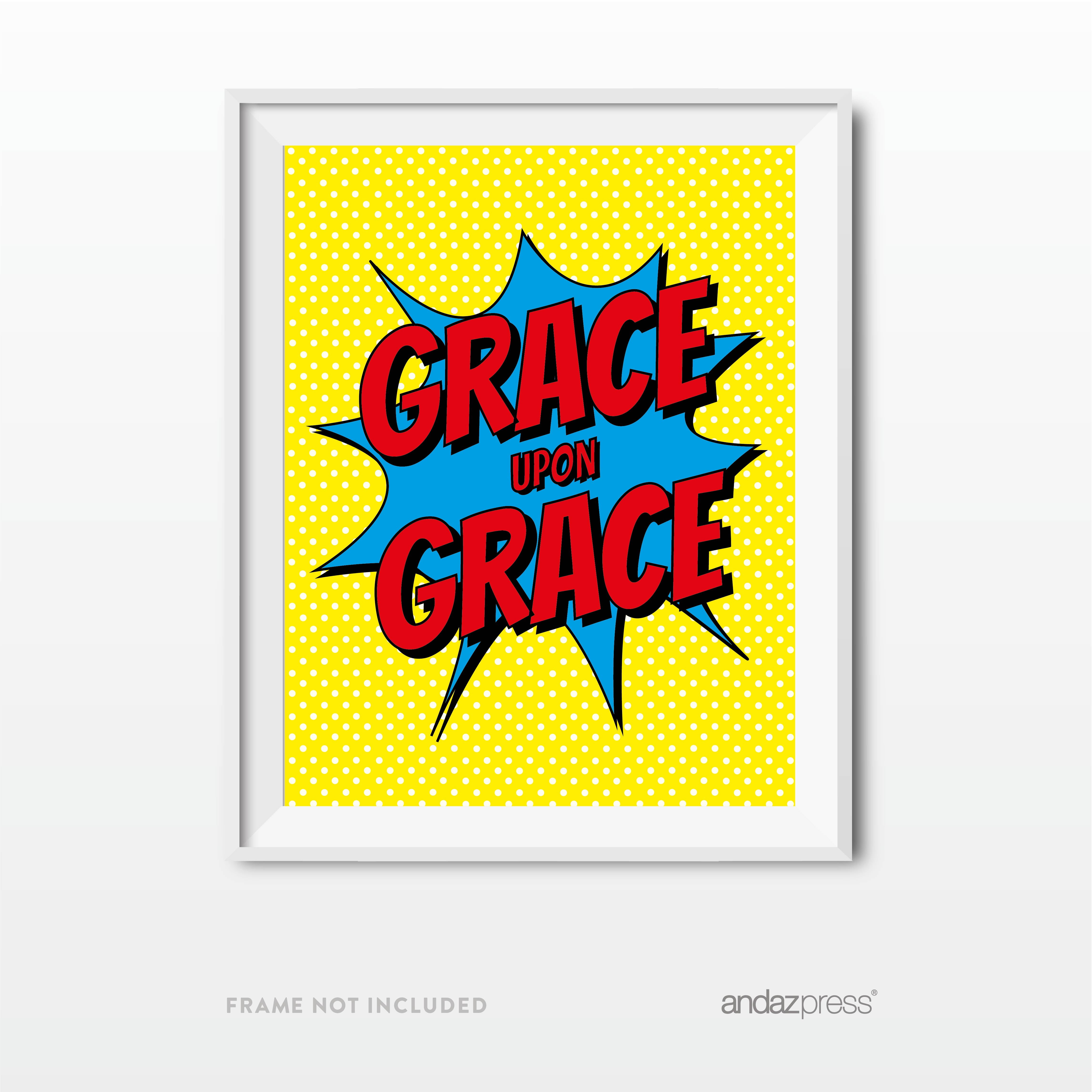 Grace Upon Grace Quotation, Bible John 1 16 Bible Verses Religious Wall ...