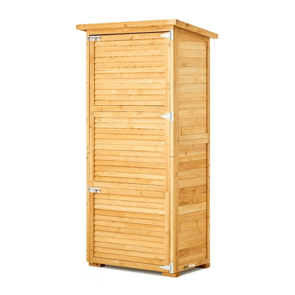 VEVOR Outdoor Wooden Storage Shed Waterproof Garden Tool Metal Shed with Lock 31.5x63.8 inch