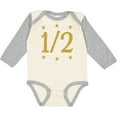 thumbnail image 3 of Inktastic Half Birthday Gold Stars Boys or Girls Long Sleeve Baby Bodysuit, 3 of 5