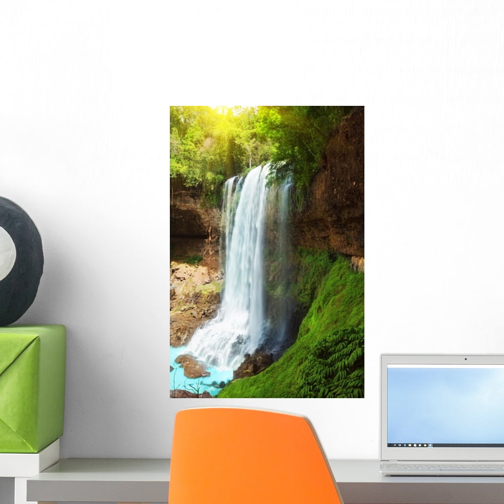 Dambri Waterfall Wall Mural by Wallmonkeys Peel and Stick Graphic (18 ...