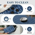 thumbnail image 4 of Geetinfly 10*13FT Area Rugs 1150Gsm 100% Polyester Rug 350Gsm Pile Weight Pearl Pile Washed Back Folding Simulation Printed Carpet - Modern - Herringbone Imitation Linen Navy blue hue, 4 of 8