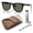 Polished Black Frame | Polarized Dark Green Lens, variant on RB4420 POLARIZED Square Shaped Sunglasses for Men & Women - Includes Official Rayban Eyewear Kit - Ideal Formal & Casual Wear Sunglasses - Dark Green Lens