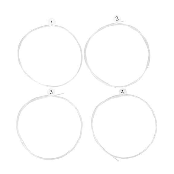 4 Pcs Ukulele Strings Set with Portable Foldable Carbon Fiber Violin Stand Transparent Music Wire