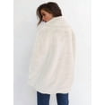 thumbnail image 2 of Katigan Women Winter Coats Lapel Faux Fur Jackets Open Front Mid-Long Cardigan Coat Casual Warm Winter Outwear Jackets White S, 2 of 5