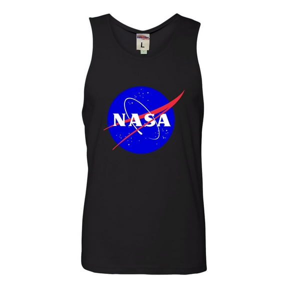 Adult Blue NASA Logo Sleeveless Tank Top Cotton T-Shirt