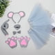 thumbnail image 3 of 1 Juego de accesorios para disfraz de ratón, diadema con orejas de ratón, pajarita, falda de cola, guantes para fiesta de Halloween, 3 of 7