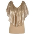 thumbnail image 2 of PrettyGuide Women's Tunic Tops Sequin Overlay Cold Shoulder Glitter Cocktail Party Blouse Top, 2 of 5