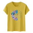 thumbnail image 4 of Outfmvch Cotton T Shirts Women,Fitted T Shirts for Women,Trendy Queen,Sunflower T Shirt Plus Size Loose Top Tops Girls Short Sleeve Graphic T Shirt,Christmas Blouse,Camiseta Para Mujer Yellow 2XL, 4 of 5