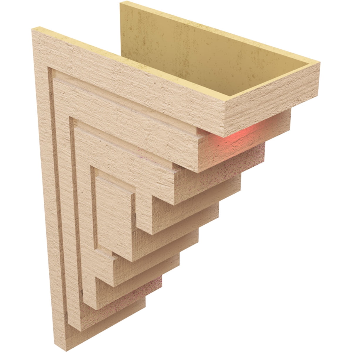 12"W x 24"D x 36"H Classic Landon Rough Cedar Woodgrain TimberThane Corbel, Primed Tan