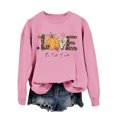 thumbnail image 4 of Wang6 Womens Thanksgiving Graphic Sweatshirts Trendy"Love"Letter Printed Long Sleeve Crew Neck Pullovers Comfy Fall Loose Fit Solid Tshirts Tops Pink L, 4 of 4