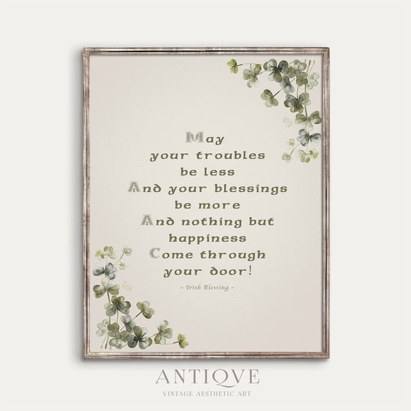 Irish Blessing Sign, St. Patrick'S, Irish Saying, Happiness,1088 Home Decor, 8x12 UNFRAMED