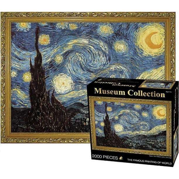 TINYOUTH 1000 Pieces Puzzle for Adults, Starry NightMuseum Collection Jigsaw, Thickness Famous Oil Painting Puzzle, Stress Reliever Staycation Kill t