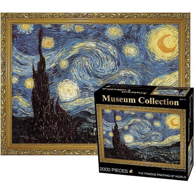 TINYOUTH 1000 Pieces Puzzle for Adults, Starry NightMuseum Collection Jigsaw, Thickness Famous Oil Painting Puzzle, Stress Reliever Staycation Kill t