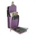 thumbnail image 3 of ELEHOLD Crossbody Wallet Case for Samsung Galaxy A53 5G,Premium Leather Case with Card Holders Zipper Pocket Metal Snap Stand Function Detachable Shoulder Strap Luxury Case for Women,Purple, 3 of 7