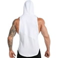 thumbnail image 4 of Mrrootc Men's Summer Running Fitness Quick-Drying Sleeveless Hoooded Solid Spliced T-Shirt Tank Tops, 4 of 4