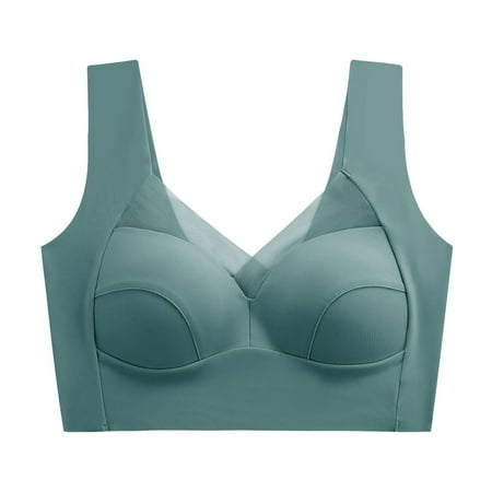 

Women s Fixed Cup Ice Silk Beautiful Back Gathered Without Steel Ring Comfortable And Bra For Sports Sleep