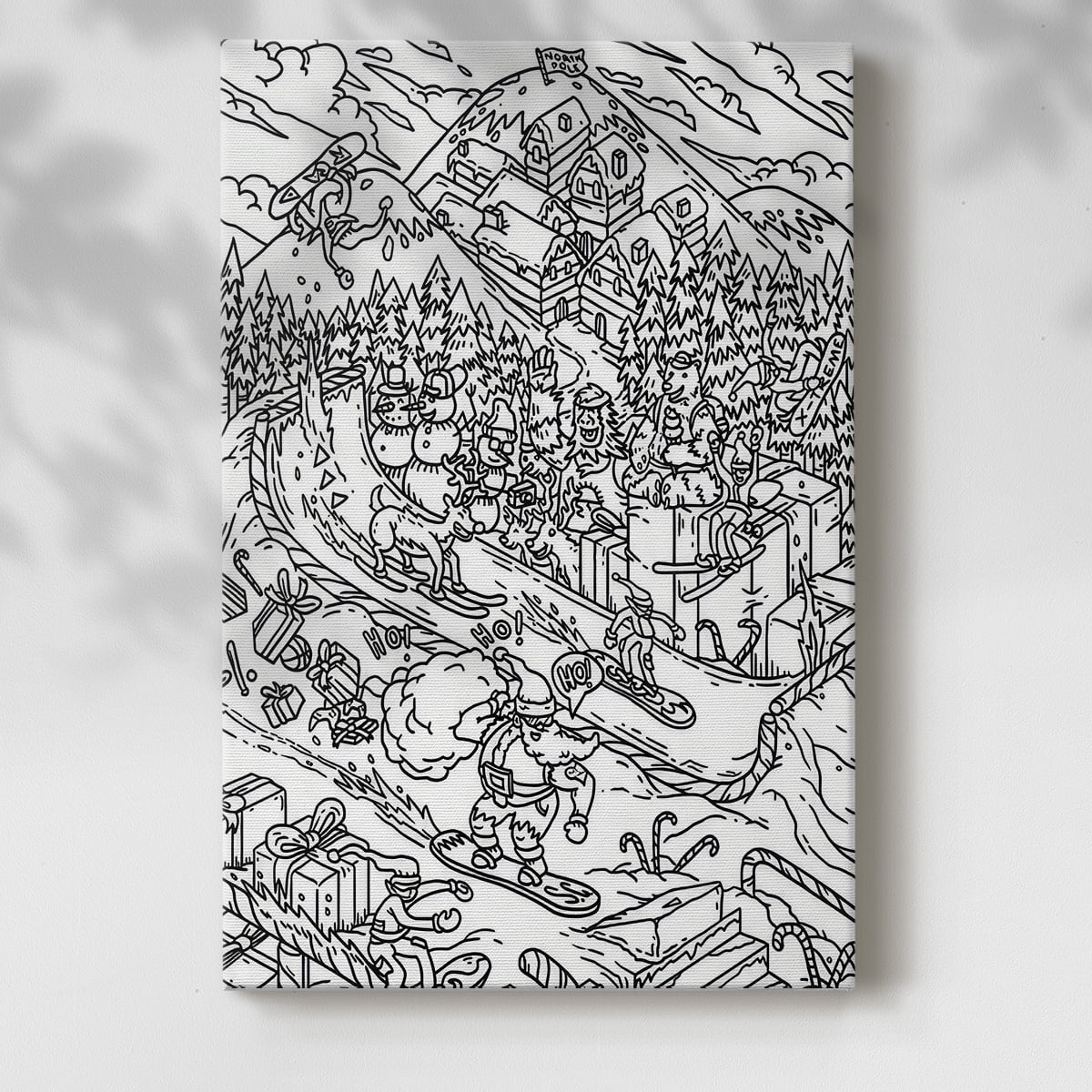 Snowboard Santa- Gallery Wrapped Canvas
