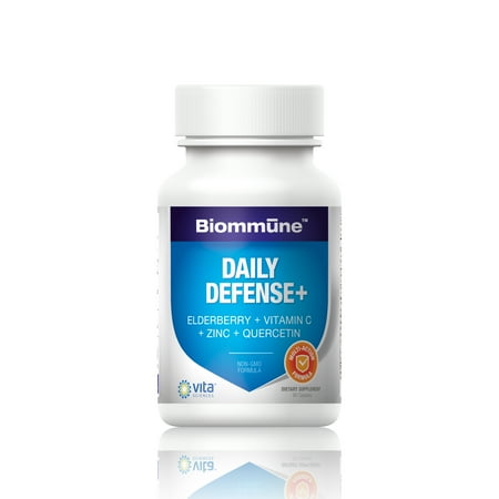 BIOMMUNE DAILY DEFENSE - Once-Daily, Powerful Immune Booster and Support with Elderberry, Vitamin C, Zinc, Quercetin, Vitamin D, NAC + 13 Elements Providing Full Spectrum Protection