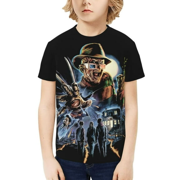 Freddy Krueger T-Shirt for Boys Girls Youth, 3D Printed Graphic T-Shirts Short Sleeve Summer Casual Tee Shirts for Kids