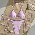 thumbnail image 2 of Erwazi Women 2 Piece Swimsuit Swimwear Solid Color Padded Halter String Triangle Bikini Sets, 2 of 7