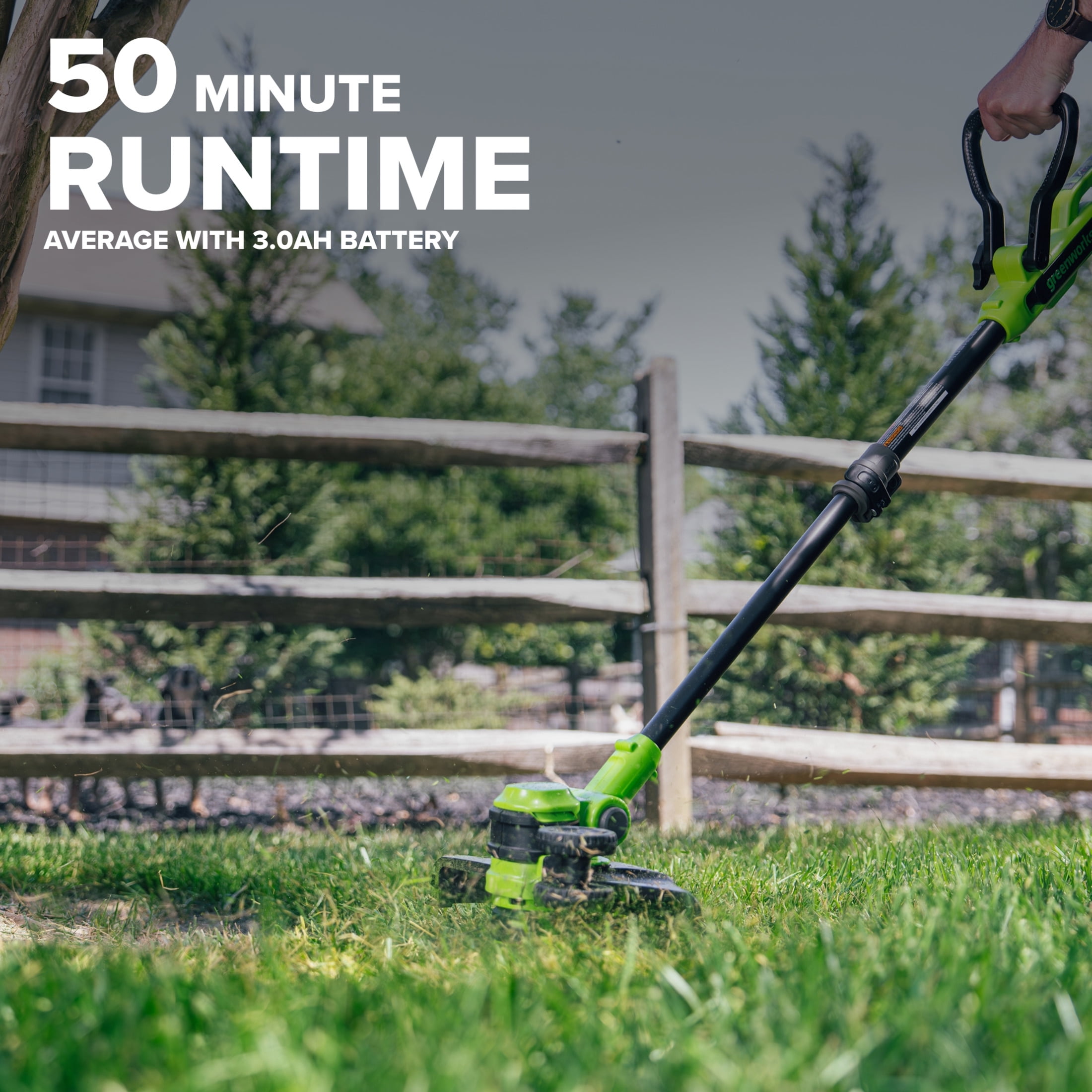 Greenworks PowerAll 24V Brushless 12" String Trimmer, with 3.0 Ah USB-C Battery, 30W USB-C Charger and Cable, ST1222A1