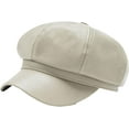 thumbnail image 5 of CoCopeaunts Newsboy Hats for Women Octagonal Cap Female Autumn Winter PU Leather Stylish Artist Painter Newsboy Caps Beret Hat, 5 of 7