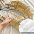 thumbnail image 4 of Queen Size Fitted Sheet Set - Modern Gold 3 Piece Bedding Sets 16" Deep Pocket Fitted Sheet with 2 Pillowcases, Abstract Minimalist Grunge Art Color Block Brushed Microfiber Hotel Luxury Bed Sheets, 4 of 9