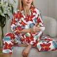 thumbnail image 6 of Fotbe Lilies Flowers Pattern Long Sleeve Pajama Set for Women,Sleepwear Set,2-piece Loungewear Set,Soft PJs Comfy Nightwear with Pockets -XX-Large, 6 of 7