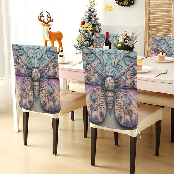 YAZAOO Chair Covers Set Home Kitchen Decorative Butterfly Party Decor Seat Back Cover Protector